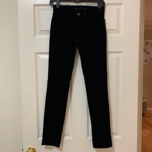 J Brand Skinny Leg Black Corduroy Pants